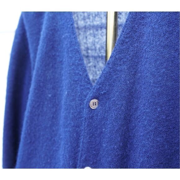 Vintage 90s The Fox Collection Navy Blue Knit Cardigan - Picture 6 of 8